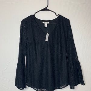 (WHITE HOUSE BLACK MARKET) black lace blouse